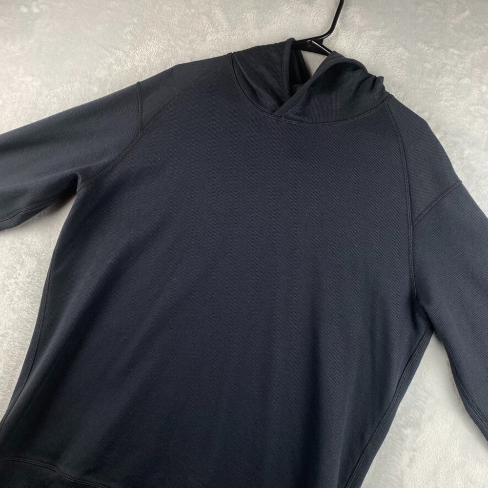 Public Rec Hoodie Mens XL Navy Blue Waffle Knit Thermal Hooded Sweatshirt